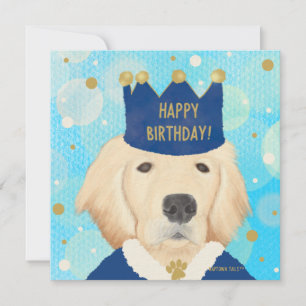 Golden Retriever Prince Birthday Note Card