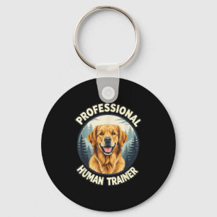 Golden Retriever Professional Human Trainer Funny Key Ring