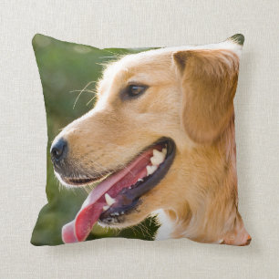 Golden Retriever Profile With Tongue Out Cushion