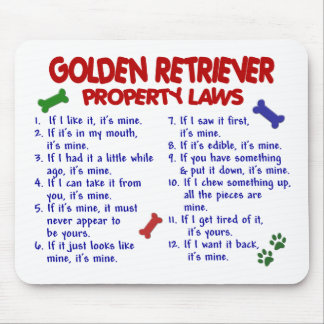 Golden Retriever Property Laws 2 Mouse Mat