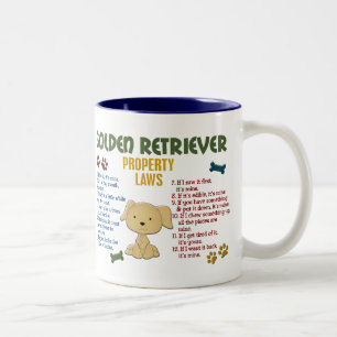 Golden Retriever Property Laws 4 Two-Tone Coffee Mug