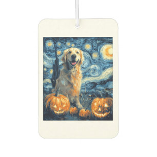 Golden Retriever Pumpkin Starry Night Dog Mom Van  Car Air Freshener