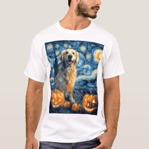 Golden Retriever Pumpkin Starry Night Dog Mom Van  T-Shirt