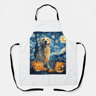 Golden Retriever Pumpkin Starry Night Dog Mum Van Apron