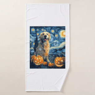 Golden Retriever Pumpkin Starry Night Dog Mum Van Bath Towel