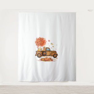 Golden Retriever Pumpkin Truck Autumn Leaf Fall th Tapestry