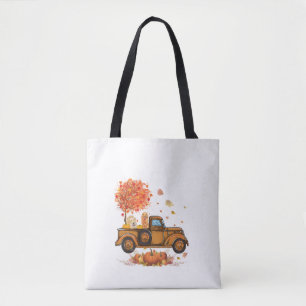 Golden Retriever Pumpkin Truck Autumn Leaf Fall th Tote Bag