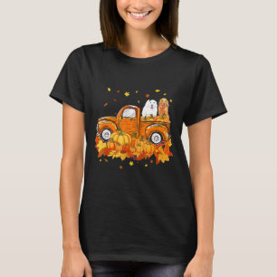 Golden Retriever Pumpkin Truck Halloween Thanksgiv T-Shirt