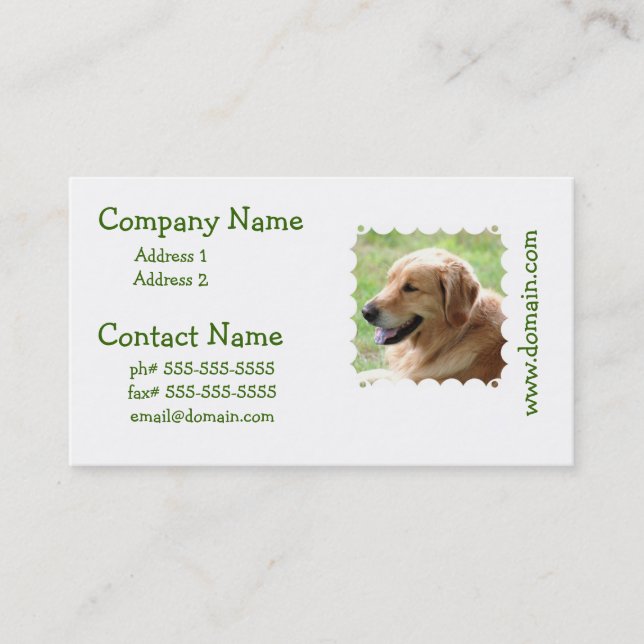 Golden Retriever Pup Business Cards (Front)