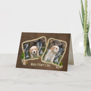 Golden Retriever Pup in rope frame Card