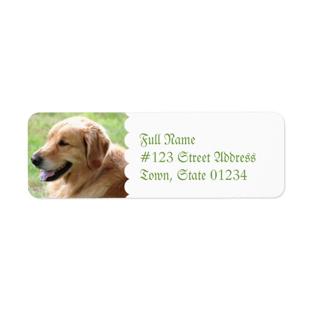 Golden Retriever Pup Return Address Mailing Labels (Front)