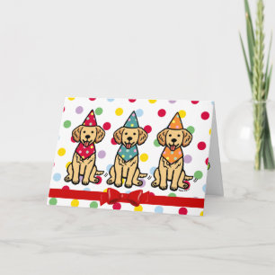 Golden Retriever Puppies Birthday Card