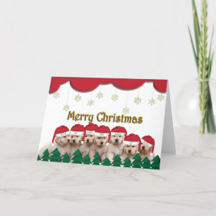 Golden Retriever Puppies Holiday Card