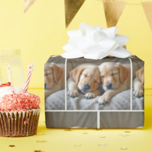 Golden Retriever Puppies Sleeping Wrapping Paper