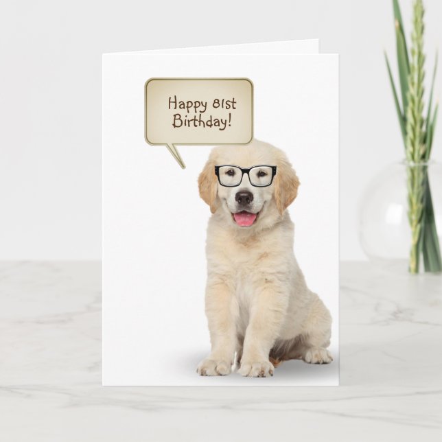 Golden Retriever Puppy 81st Birthday  Card (Front)