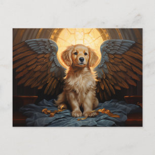 Golden Retriever puppy Angel Postcard