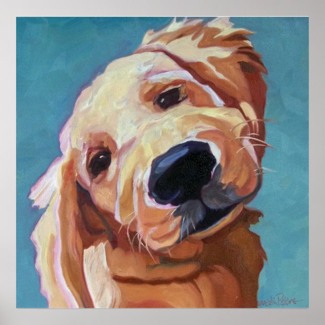 Golden Retriever Puppy Art Poster (Front)