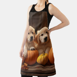 Golden Retriever Puppy Autumn Delight Pumpkin Apron