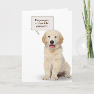 Golden Retriever Puppy Birthday Humour Card