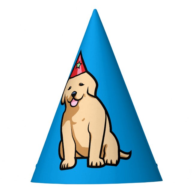 Golden Retriever Puppy Birthday Party Hat (Front)