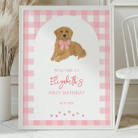 Golden Retriever Puppy Birthday Party Welcome