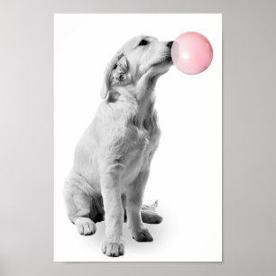 Golden Retriever Puppy Bubble Nursery Child Poster