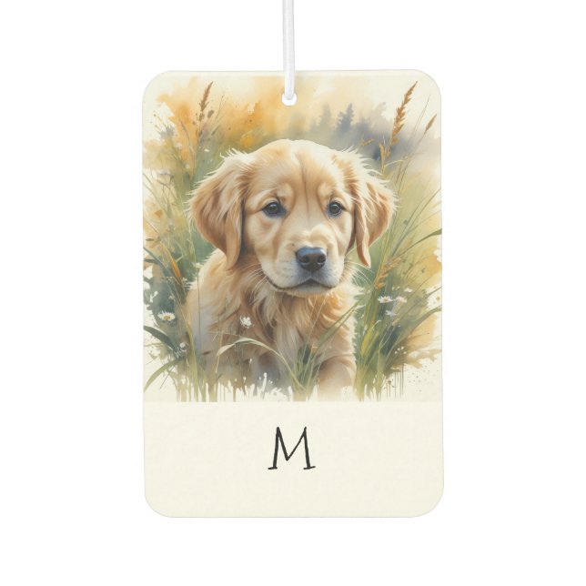 Golden Retriever Puppy Car Air Freshener (Front)