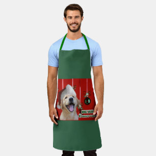 Golden Retriever Puppy Christmas Bowl Apron