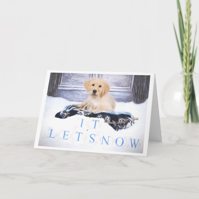 Golden Retriever Puppy Christmas Card (Front)