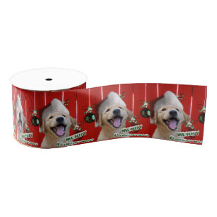 Golden Retriever Puppy Christmas Grosgrain Ribbon