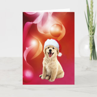 Golden Retriever puppy Christmas Holiday Card