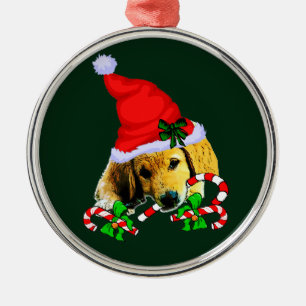 Golden Retriever Puppy Christmas Metal Tree Decoration