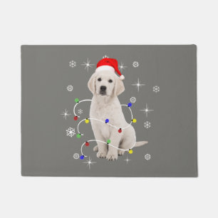 Golden Retriever Puppy Dog Holiday Christmas Doormat