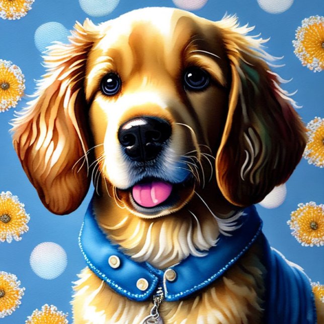 Golden Retriever Puppy; Dog Lover; Animal Lover Key Ring (Creator Uploaded)
