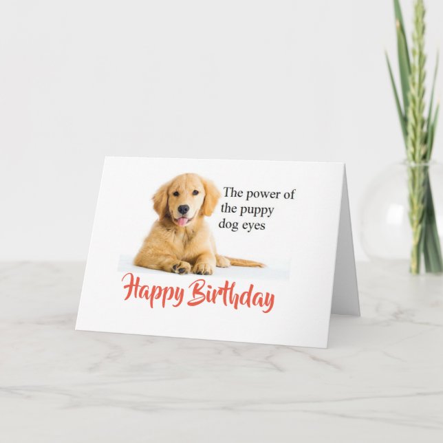 Golden Retriever Puppy Happy Birthday Card (Front)