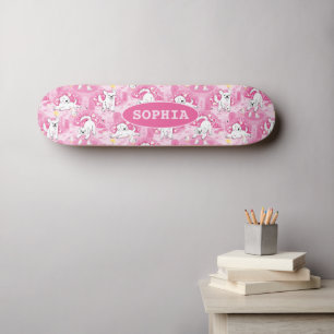 Golden Retriever Puppy in Pink Garden Skateboard