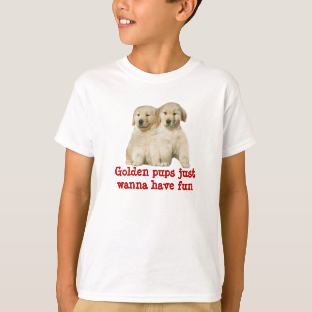 Golden Retriever Puppy Kids Unisex Shirt (Front)