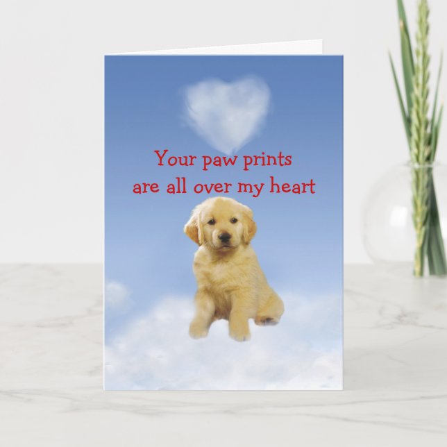 Golden Retriever Puppy Love Card (Front)