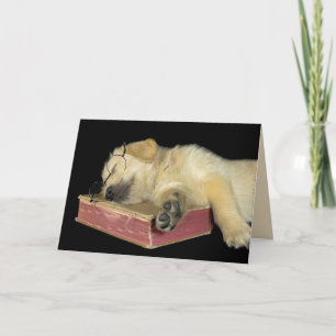 Golden Retriever puppy miss you Card