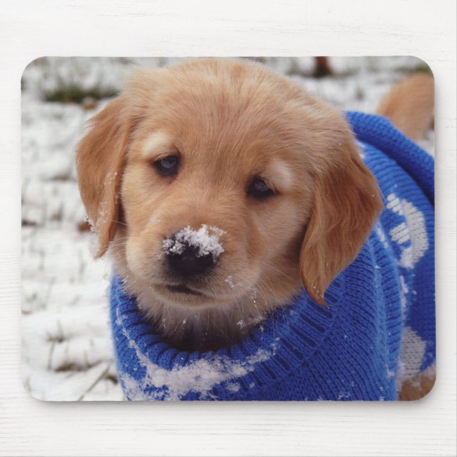 Golden Retriever Puppy Mouse Mat (Front)
