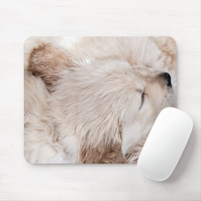Golden Retriever Puppy Mouse Mat (With Mouse)