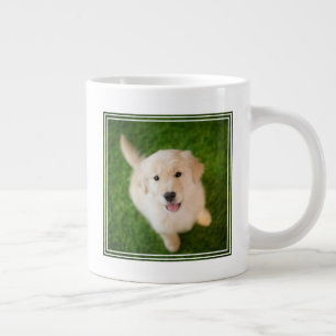Golden Retriever Puppy on Grass Large Coffee Mug