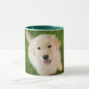 Golden Retriever Puppy on Grass Mug