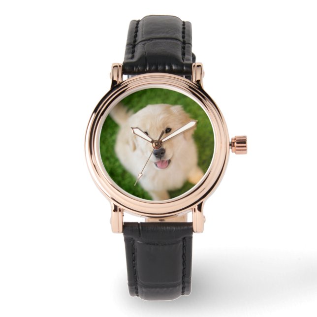 Golden Retriever Puppy on Grass Watch (Front)