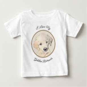 Golden Retriever Puppy Painting - Original Dog Art Baby T-Shirt