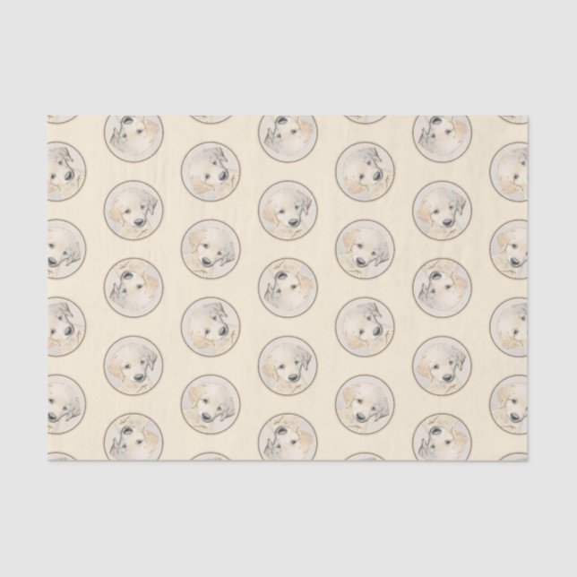 Golden Retriever Puppy Painting Original Dog Art Tissue Paper (Front)