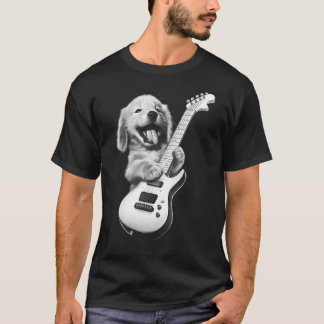 Golden Retriever Puppy Playing Guitar - Funny Guit T-Shirt