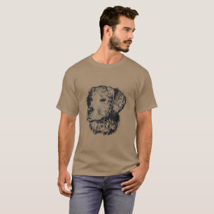 Golden retriever puppy portrait in black and white T-Shirt