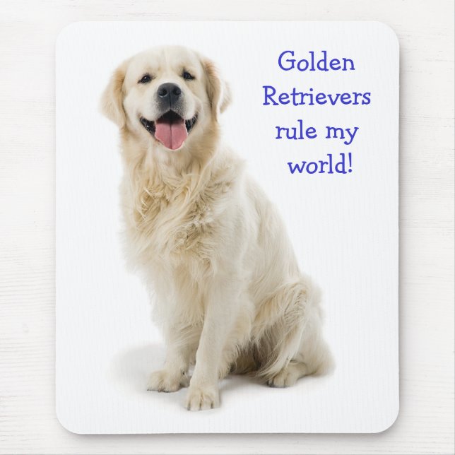 Golden Retriever Puppy Rule My World  Mousepad (Front)