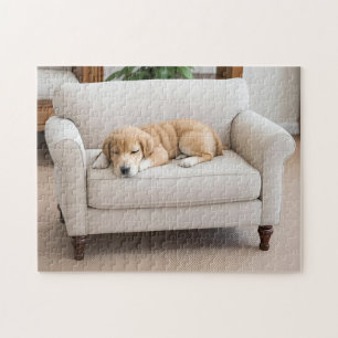 Golden Retriever Puppy Sleeping Jigsaw Puzzle